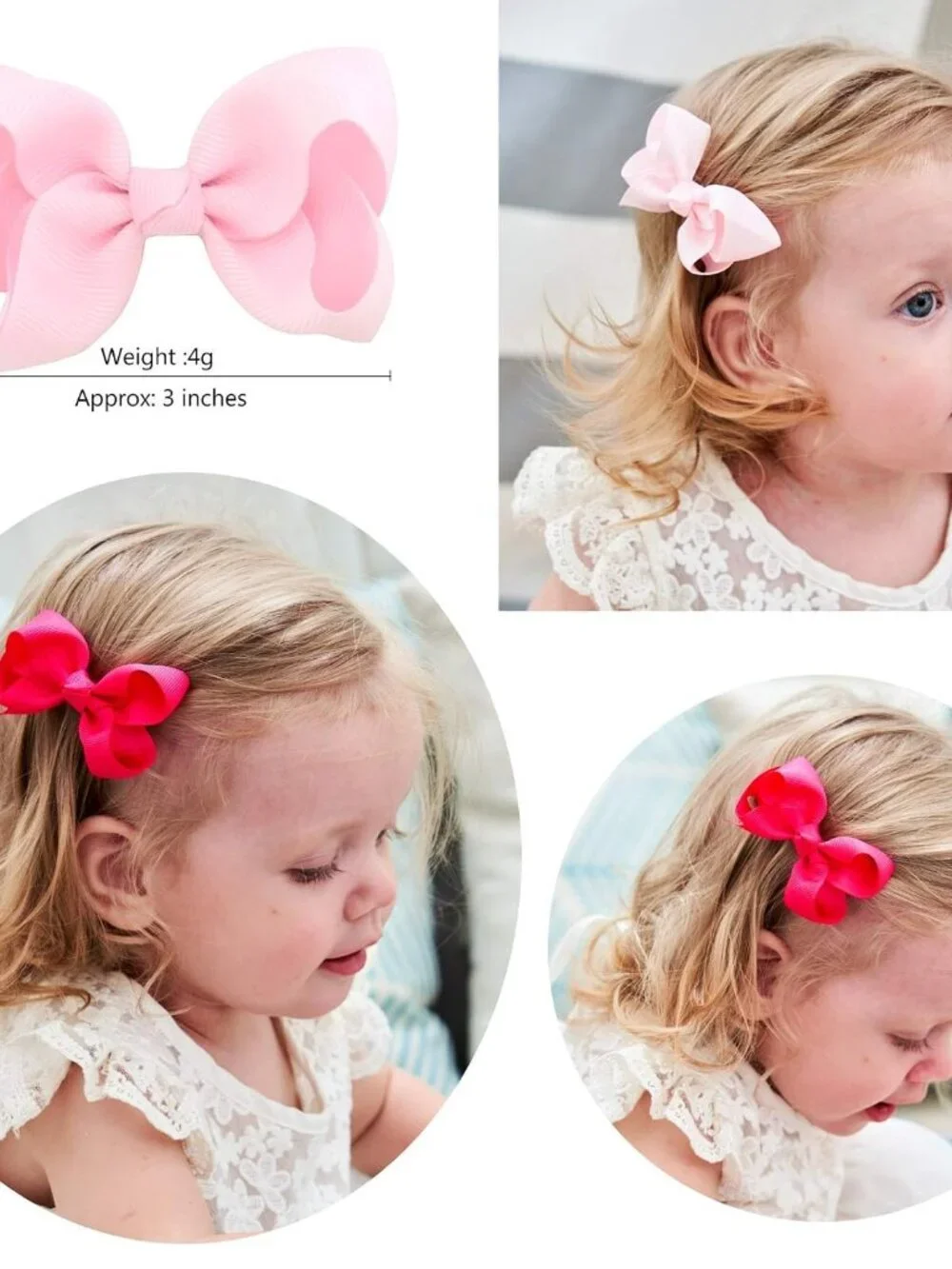 40PCS 3Inch Hair Bows for Girls Grosgrain Ribbon Toddler Hair Accessories with A